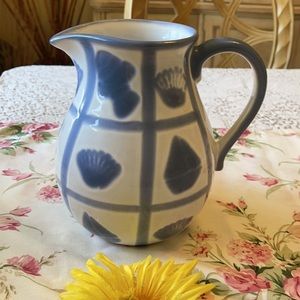 🌺 World Market; Beautiful, Handmade - Blue/White Made in Portugal Sea Pitcher!